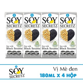 Sữa Đậu Nành Với Mè Đen Soy Secretz (180ml x 4 Hộp)
