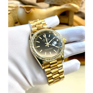 Đồng hồ Nam+ RL870 + Viền đính đá + Đồng hồ Rolex mạ không rỉ + Không bay màu