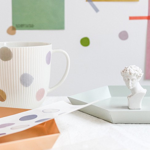 Sticker - Hình Dán Chấm Tròn Vẽ Tay Nhiều Màu Pastel