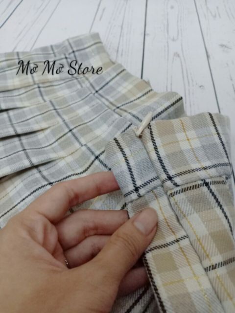 (1000% ẢNH THẬT + VIDEO) Chân váy tennis sọc caro xám với vàng sậm | BigBuy360 - bigbuy360.vn