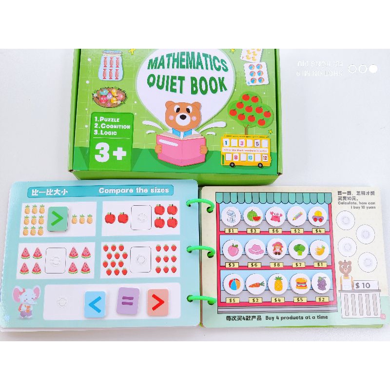 - bóc dán bìa cứng chủ đề toán - Cho bé từ 3 tuổi