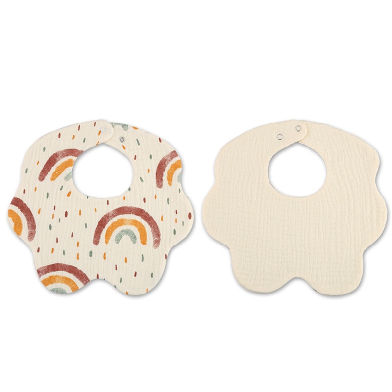 Yếm Ăn Vải Cotton Thoáng Khí Xoay 360 Độ In Hoạt Hình Xinh Xắn Cho Bé