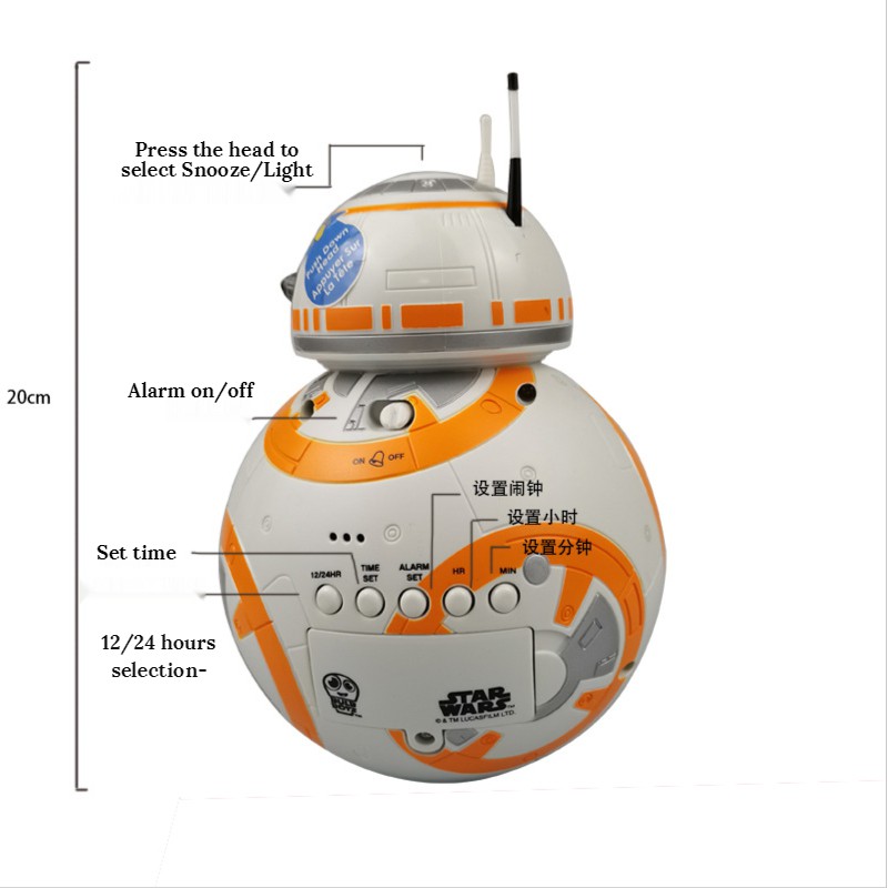 Đồng Hồ Báo Thức Điện Tử Star War Bb8