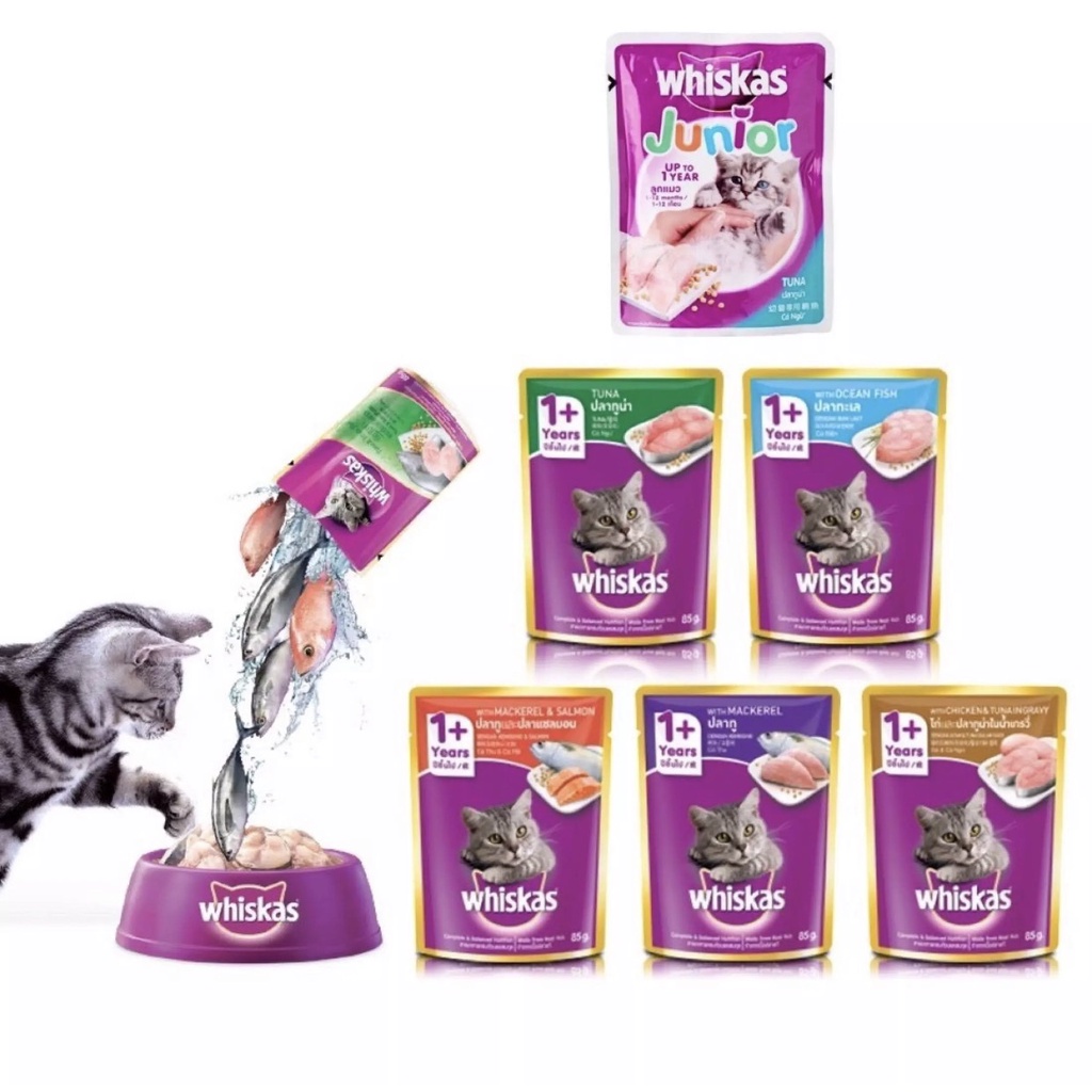 Pate WHISKAS cho mèo con, pate mèo trưởng thành gói 80g