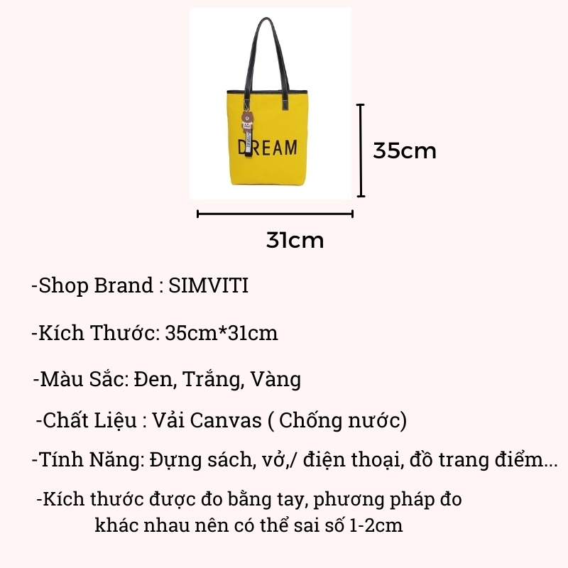 Túi tote vải canvas đi học đeo chéo đẹp giá rẻ