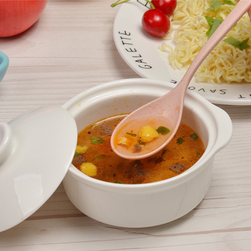 Hộp 3 món muỗng đũa nĩa nhựa lúa mạch 4 màu siêu xinh, mang du lịch, văn phòng tiện lợi