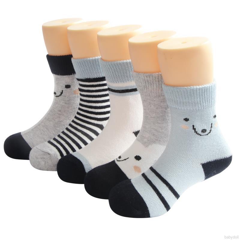 Set 5 Đôi Tất Hoạ Tiết Kẻ Sọc Đáng Yêu Cho Bé