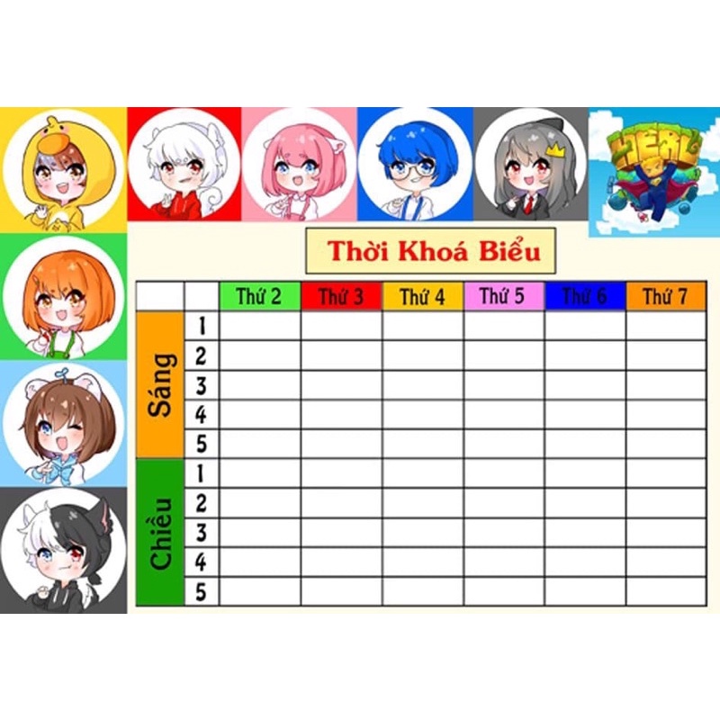 Thời khoá biểu hero team 2 tấm