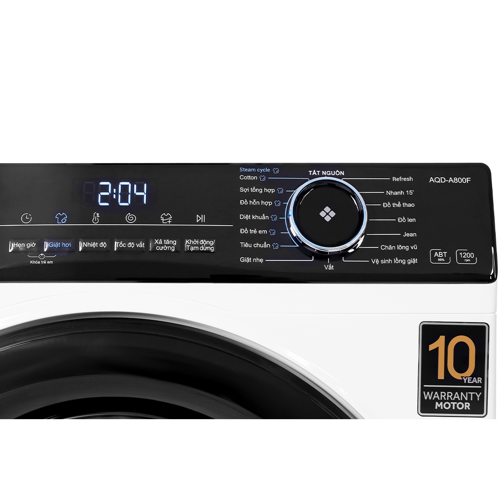 Máy giặt Aqua Inverter 8 KG AQD-A800F W
