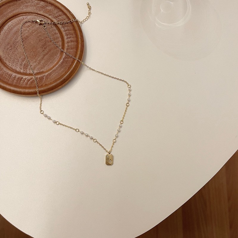 Dây Chuyền Đính Ngọc Trai Giả Thời Trang Dành Cho Nữ F336