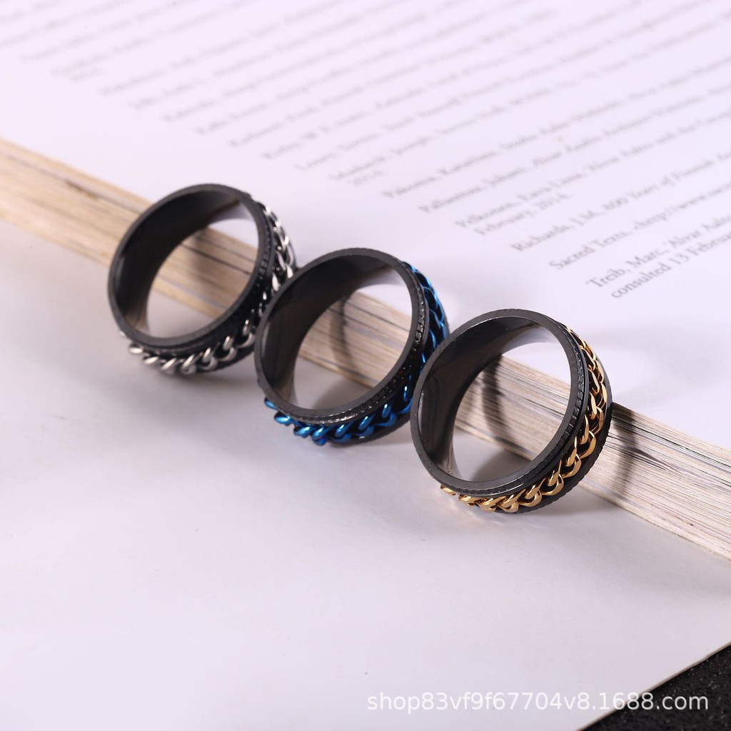 NHẪN NAM TITAN PHỐI XÍCH KHÍA CẮT ĐỘC ĐÁO KHUI BIA TREND 2022