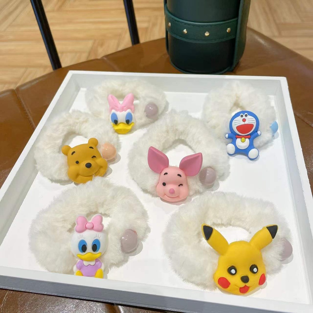 Tender afternoons Dây buộc tóc hình gấu nhồi bông dễ thương thời trang cho nữ