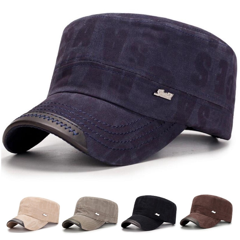 Mũ Lưỡi Trai Chất Liệu Cotton Thiết Kế Độc Đáo Phong Cách Quân Đội Cổ Điển Thời Trang Cho Nam