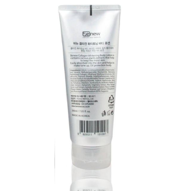 Kem dưỡng trắng da toàn thân và chống nắng Benew Collagen whitening body lotion