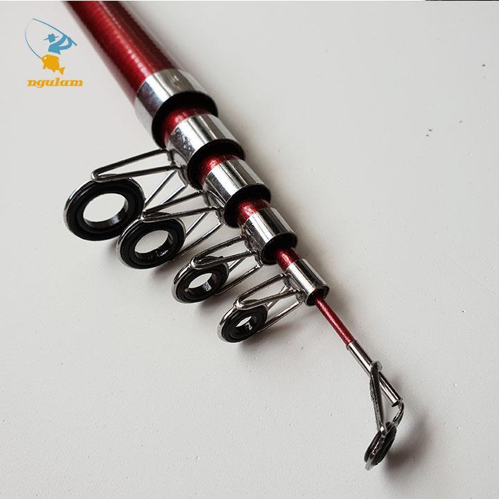 Bộ cần câu giá rẻ 1m8 kèm máy+dây+bộ phao lưỡi và phụ kiện màu đỏ BCC01