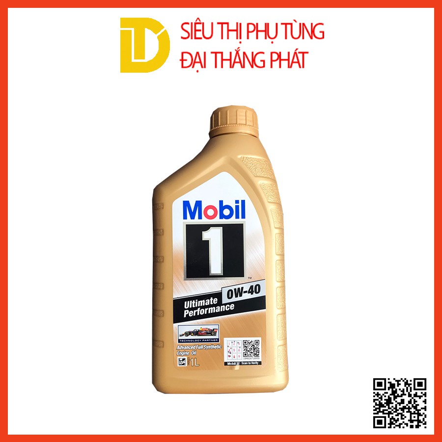 Dầu nhớt Mobil 1 gold cho ô tô, xe ga 0w40 dung tích 1L, 0.8L