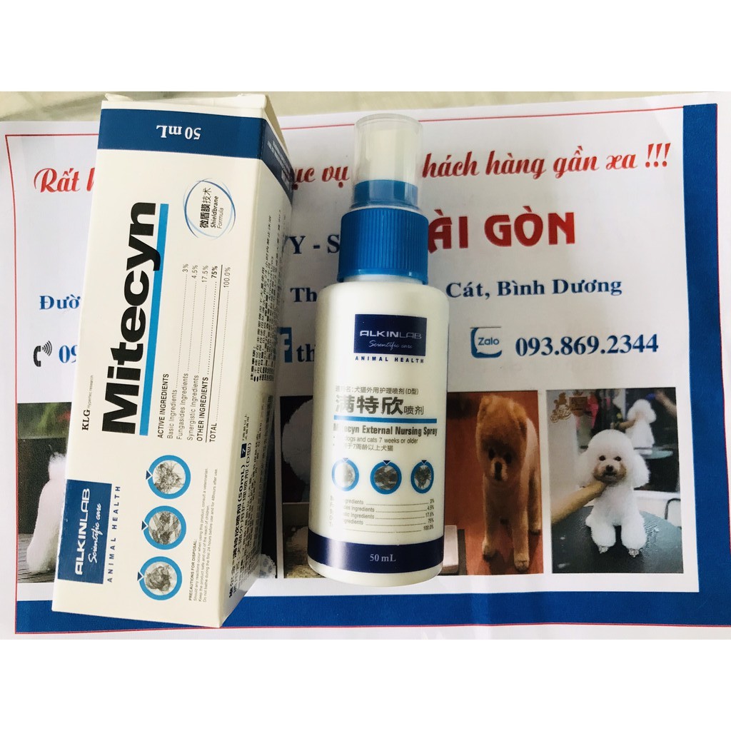 Thuốc xịt trị ve, rận, nấm, ghé Alkin Mytecyn