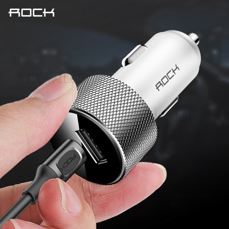 Củ sạc ô tô 2 cổng Quick Charge 3.0 USB-C Rock -BH 12 tháng 1 đổi 1 (Hàng chính hãng)