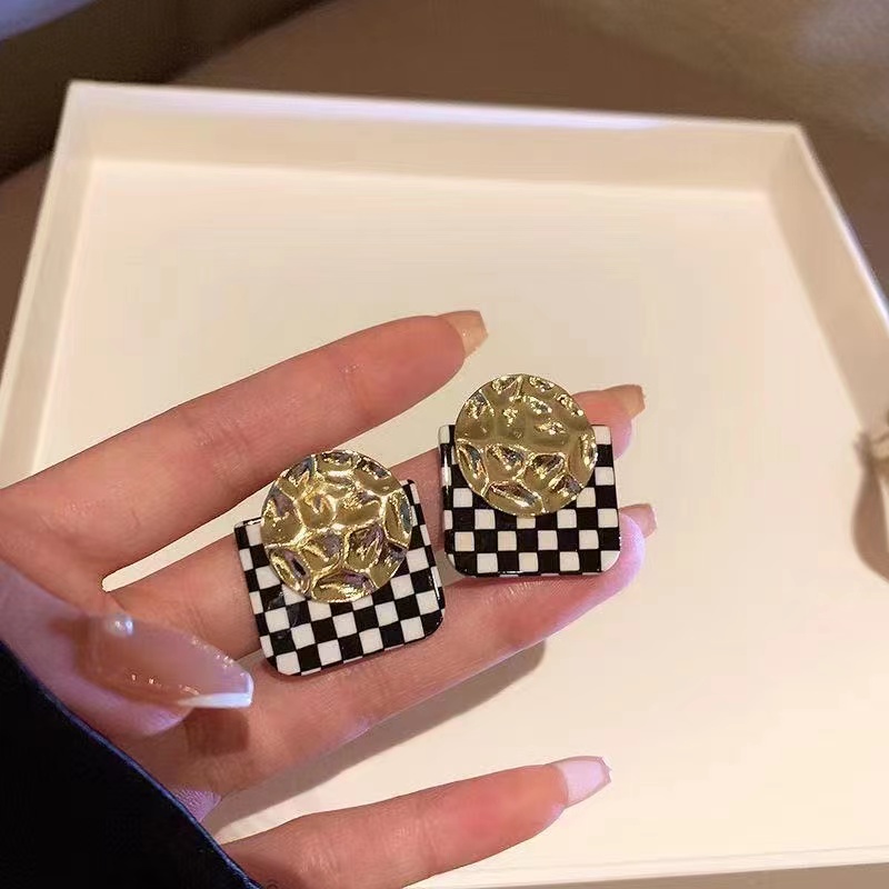 iF YOU Khuyên Tai Kim Loại Dạng Lưới Phong Cách Hàn Quốc Cho Nữ