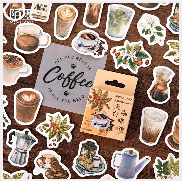 [HCM] Bộ 46 sticker dán trang trí dễ thương nhiều mẫu phong cách HQ