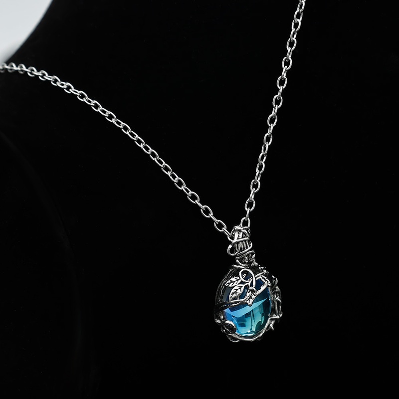 Vòng cổ choker mặt chiếc lá đính đá phong cách Bohemian cổ điển dành cho nữ
