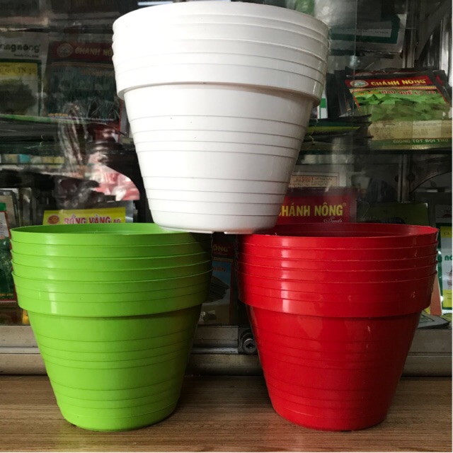 Chậu nhựa tròn sọc size 17