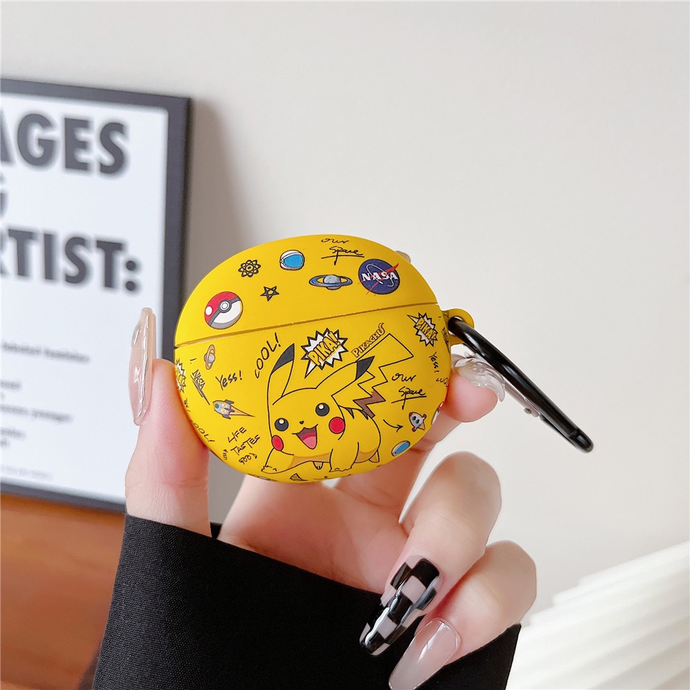 Vỏ Bọc Hộp Sạc Tai Nghe Mềm Hình Pikachu &amp; Spaceman Cho Edifier Q2