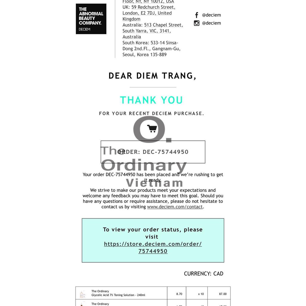 [Mã COS1904 giảm 8% đơn 300K] The Ordinary Hyaluronic Acid 2% + B5 - Serum Dưỡng Ẩm, Cấp Nước, Phục Hồi Da | BigBuy360 - bigbuy360.vn