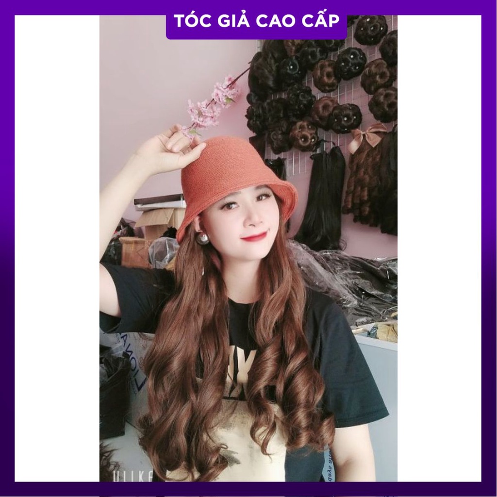 tóc giả dín mũ vành kiu moi