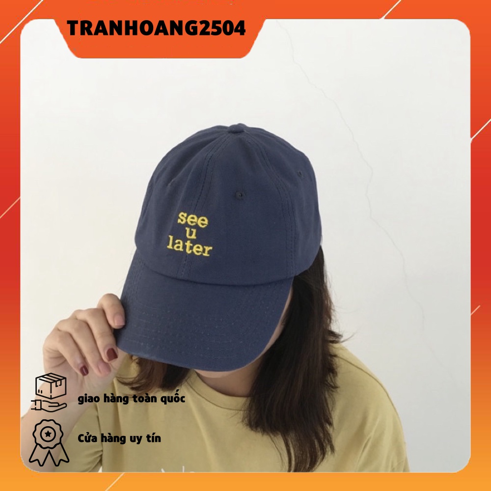Mũ Lưỡi Trai Màu Đen In Chữ Phong Cách Retro Nhật Bản