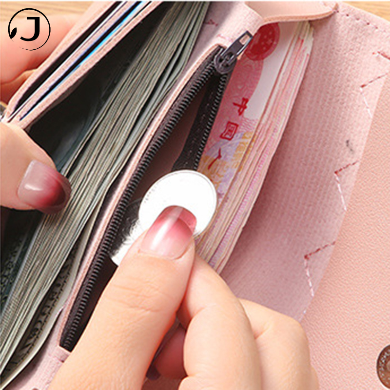 Women Long Wallet Fold Handheld Cheap Pretty Leather Multiple Compartments Heart Embroidery Zip Phone Purse