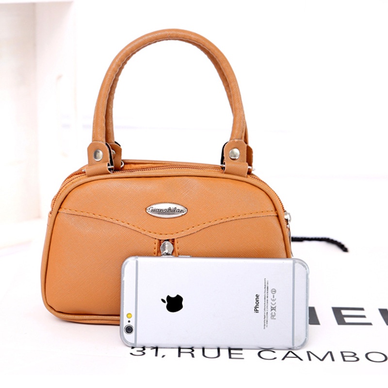 Túi Xách Da PU Có Khóa Kéo Phong Cách Âu Mỹ Cho Phụ Nữ Trung Niên