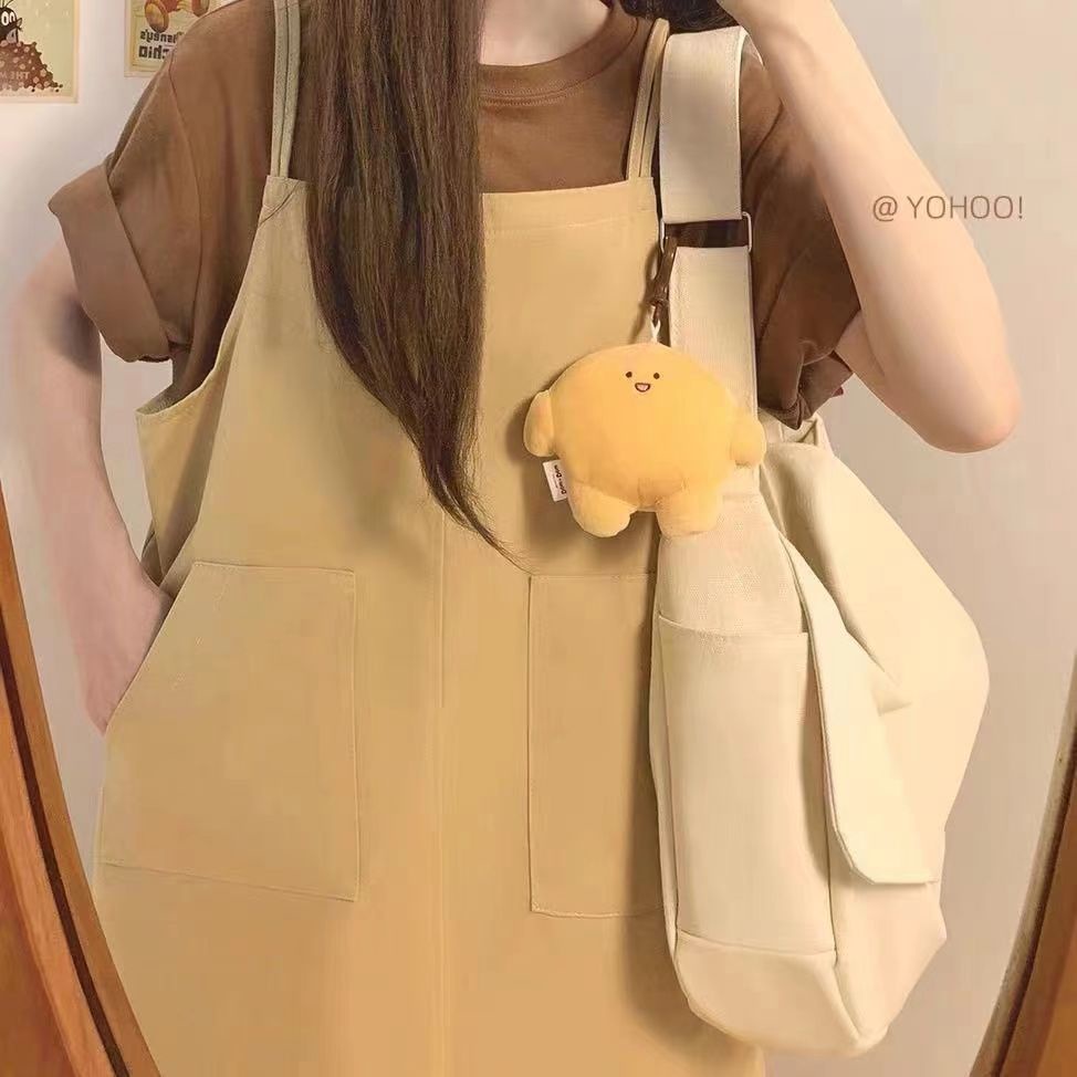 Jiashucheng Ba Lô Đi Học Bằng Vải Canvas Màu Trơn Sức Chứa Lớn Thời Trang Nhật Bản Dễ Phối Đồ