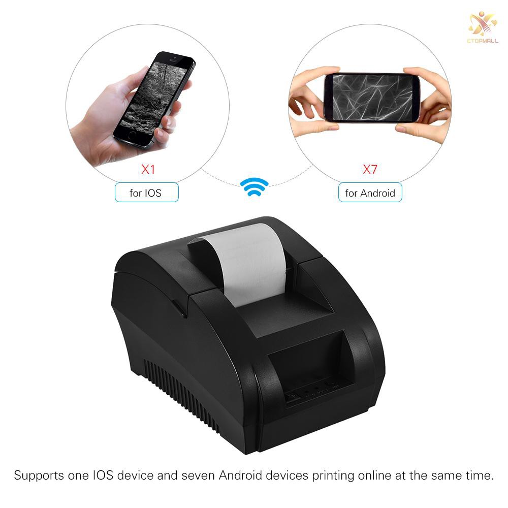 Máy POS in hoá đơn nhà hàng/vé kết nối bluetooth dành cho IOS Android