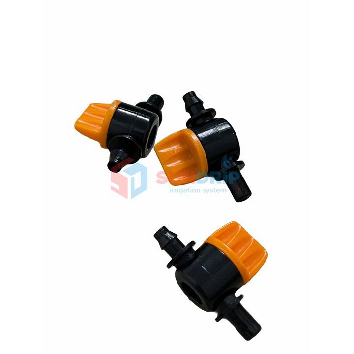 Combo 100 Van Khóa Sino PE 6mm Điều Chỉnh Lưu Lượng Màu Cam Đen