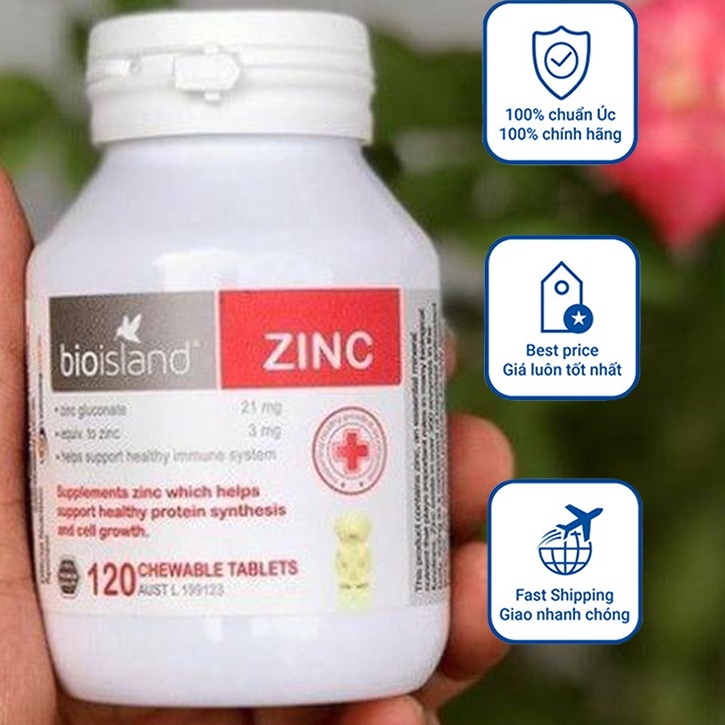 Viên Bổ sung Kẽm Bio Island Zinc 120 viên cho bé của Úc