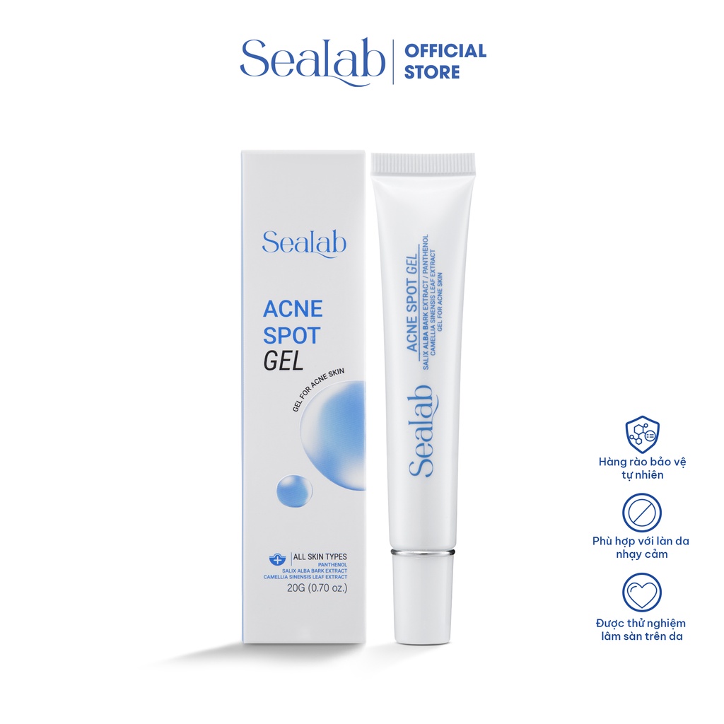 Gel chấm mụn, khô cồi cấp tốc 24h SEALAB Acne Spot dưỡng ẩm cải thiện da 20g