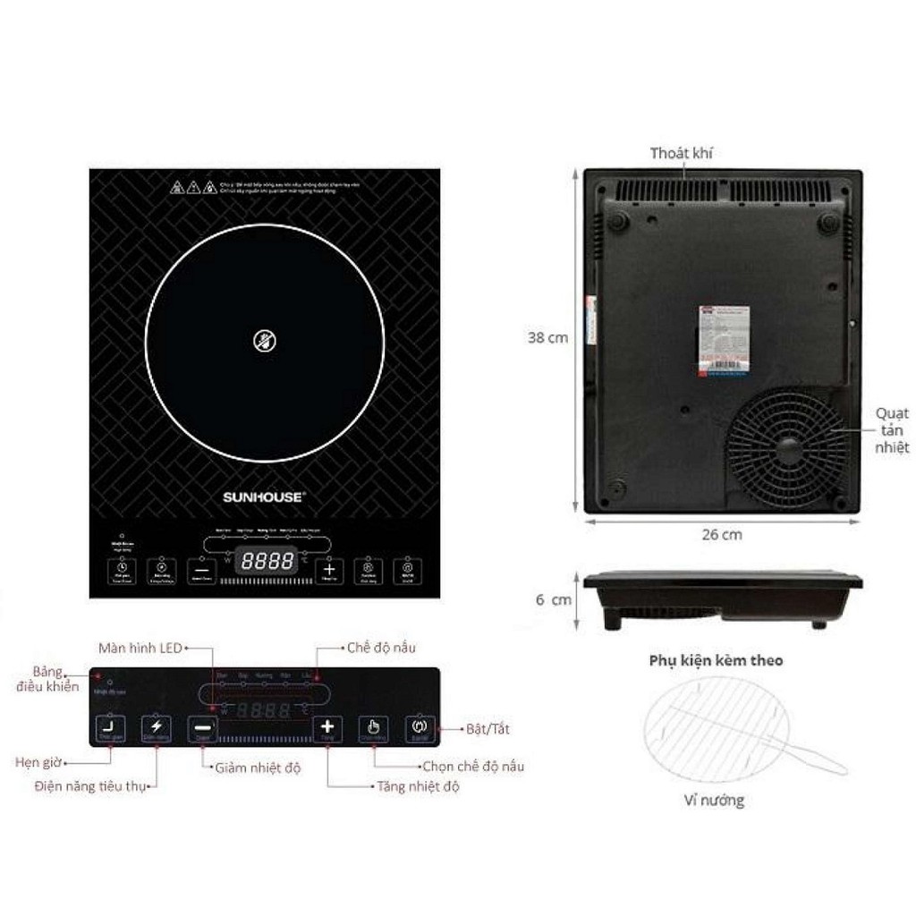 Bếp hồng ngoại cơ Sunhouse SHD6011 2000W