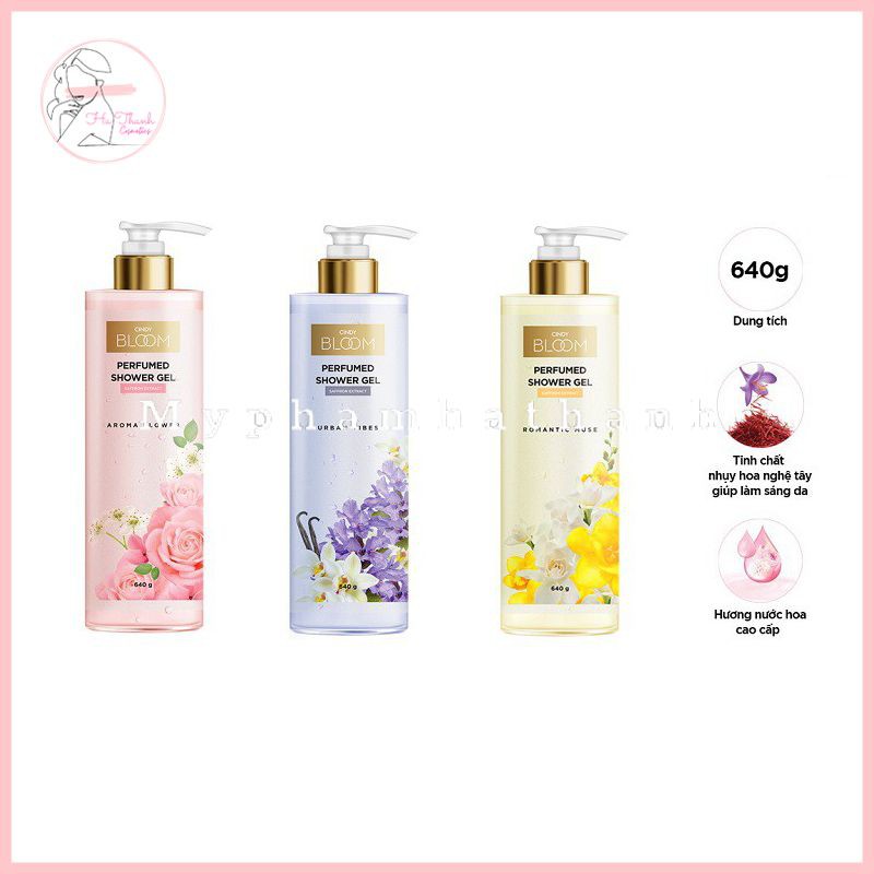 Sữa Tắm Nước Hoa Cindy Bloom 640g Giữ Ẩm Dưỡng Trắng Làm Sạch Bụi Bẩn Lưu Hương 24h Hàng Chính Hãng - HT177