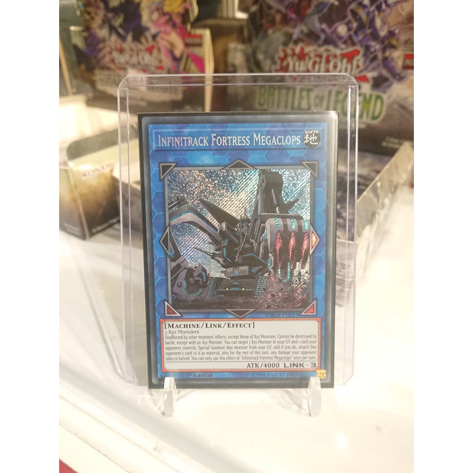 [ Dưa Hấu Yugioh ] Lá bài thẻ bài Infinitrack Fortress Megaclops – Secret Rare - Tặng bọc bài nhựa bảo quản