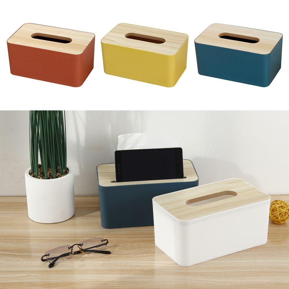 1 Hộp Đựng Khăn Giấy Bằng Gỗ Tiện Dụng Cho Nhà Tắm / Văn Phòng Giá Đ