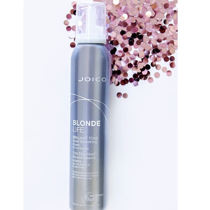 Mousse Tạo Phồng Mượt Tóc Khử Vàng Cho Tóc Tẩy JOICO Blonde Life Brilliant Tone Violet Smoothing Foam 200ml