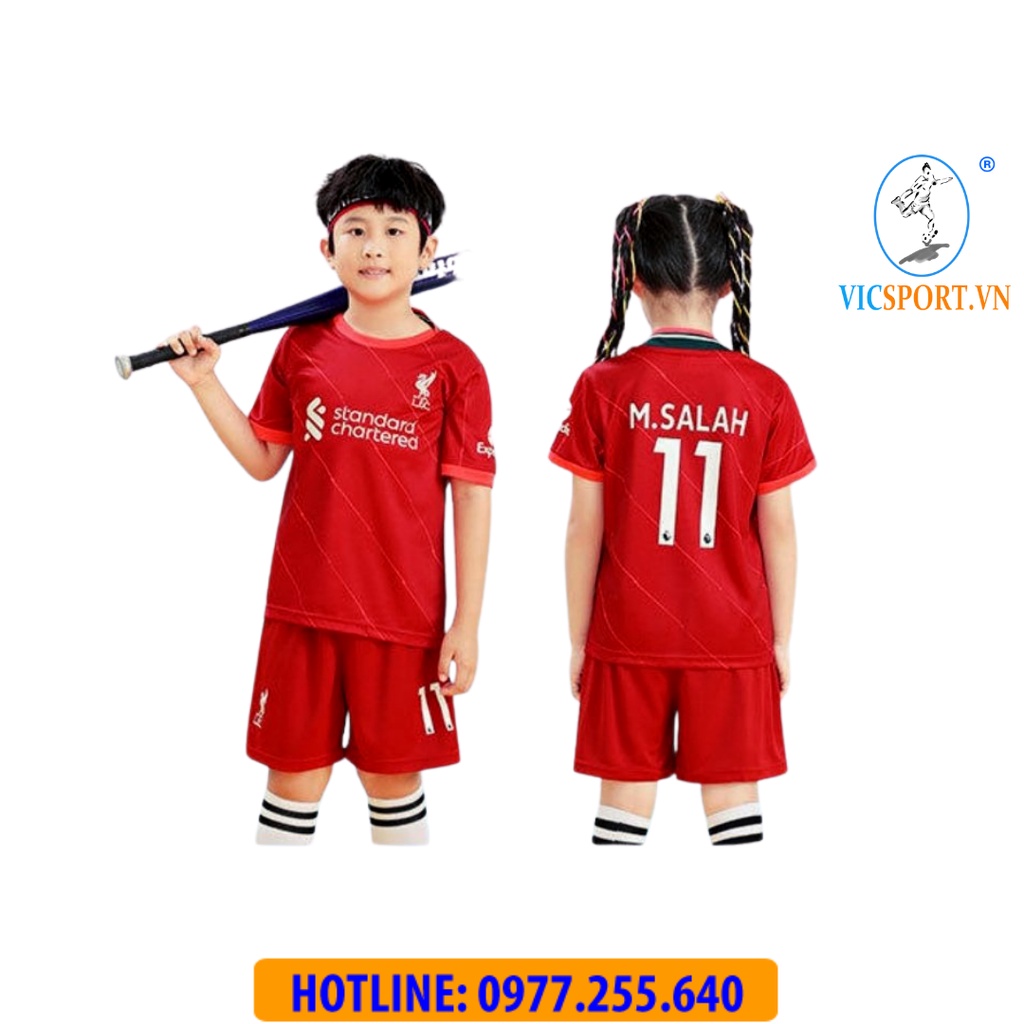 Áo Bóng Đá, Quần Áo Đá Banh Trẻ Em CLB LIVERPOOL Vải Thun Lạnh Thoáng Mát Cho Bé - Vicsport