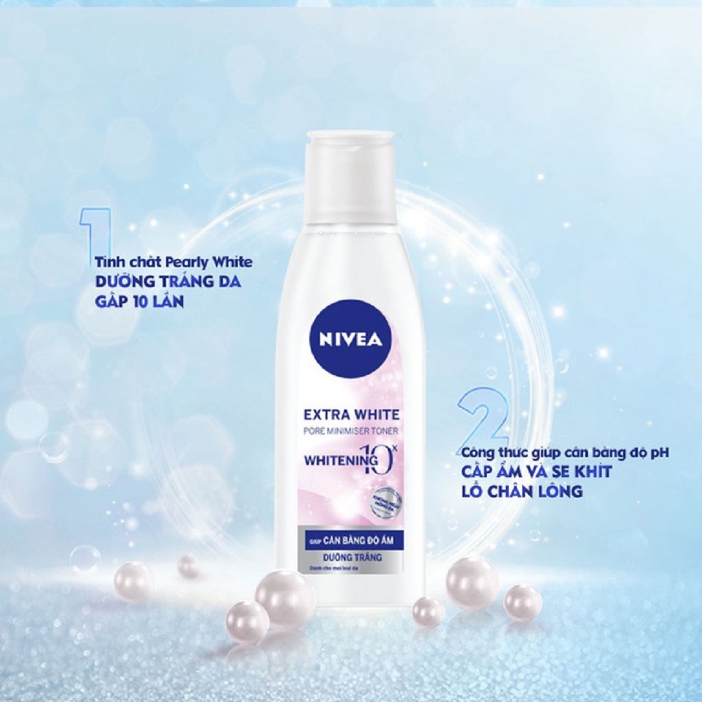 Nước Hoa Hồng NIVEA Extra White Dưỡng Trắng Da Và Se Khít Lỗ Chân Lông 200ml - 86720