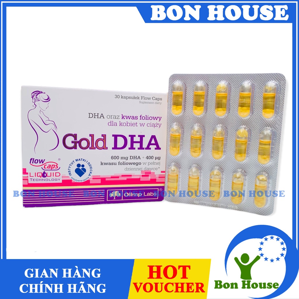 (CAM KẾT CHÍNH HÃNG) HỘP GOLD DHA 30 viên CHO MẸ MANG THAI VÀ CHO CON BÚ