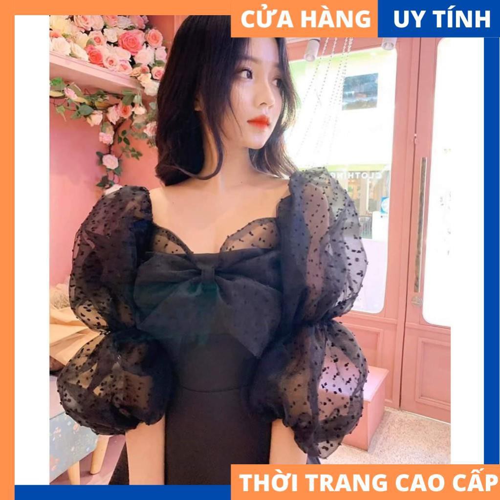 Đầm xòe tay lưới bồng phối nơ ngực siêu xinh Lizzy dress [HÀNG CAO CẤP] | BigBuy360 - bigbuy360.vn