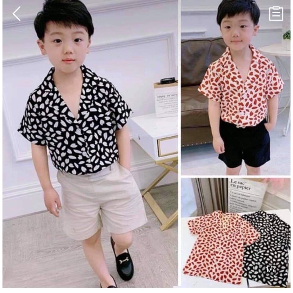 ÁO SƠMI LỤA 3D MẪU BEO CHO BÉ TRAi/GÁI 8-40KG