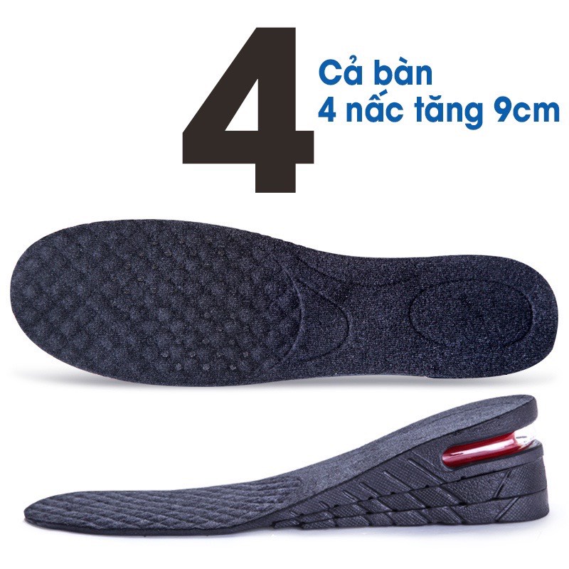 Độn giày tăng chiều cao 3cm, 5cm, 7cm, 9cm có đệm khí cả bàn, cao cấp SHOE CARE LG1