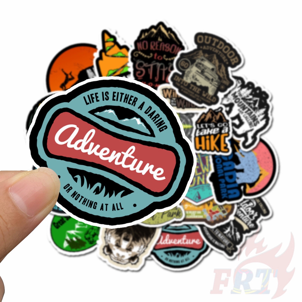 Bộ 50 sticker hỗn hợp phong cách cắm trại ngoài trời 01 & phiêu lưu hoang dã trang trí máy tính hành lý ván trượt DIY