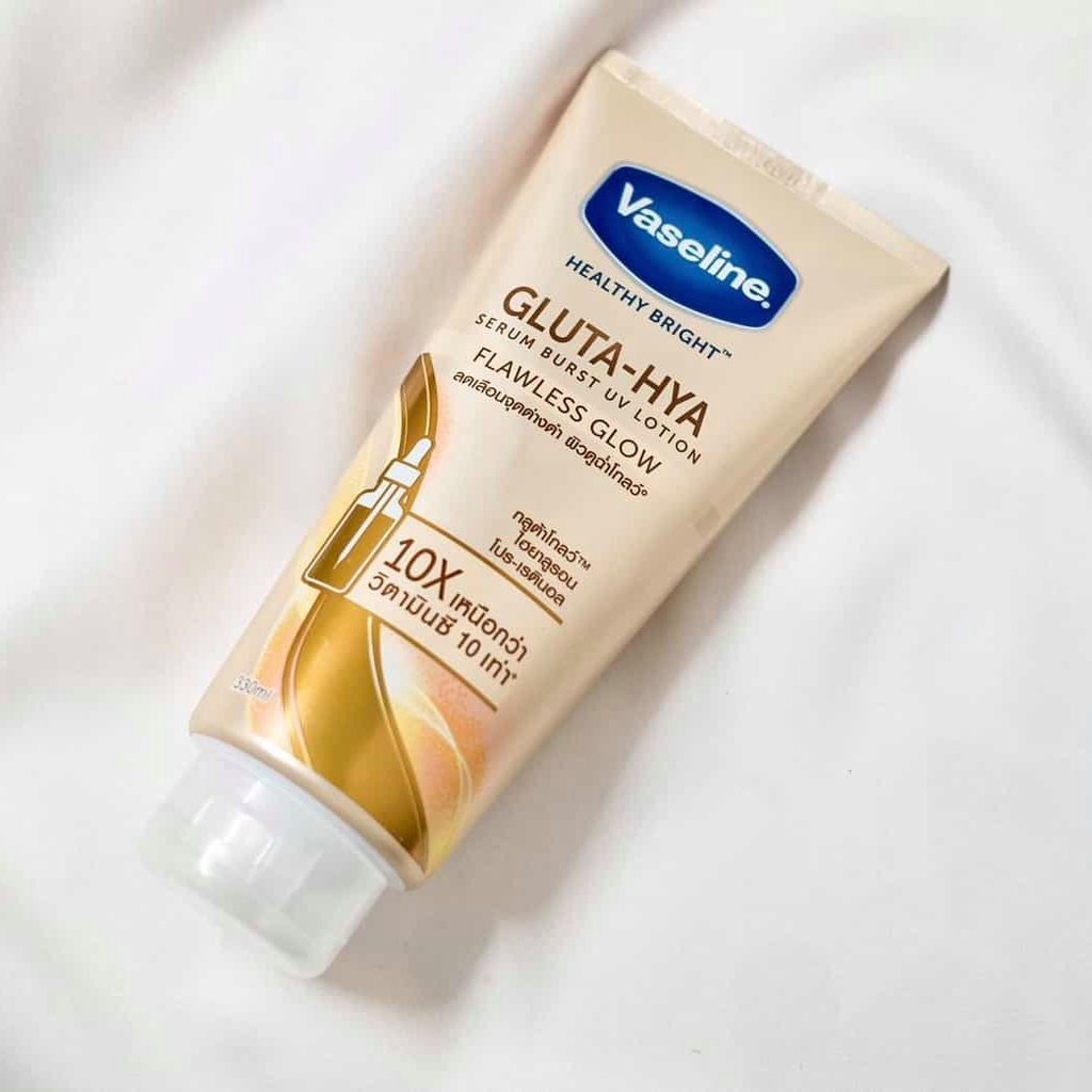 Sữa Dưỡng Thể Trắng Da Vaseline 10X Healthy Bright Gluta-Hya Serum Burst UV Lotion Flawless Glow 330ml